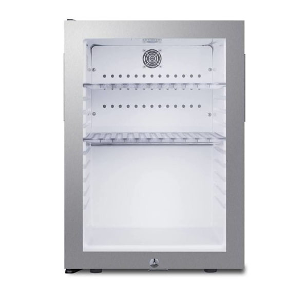 Summit Appliance  1.2cf Glass Door Refrigerator Ss Left Swing