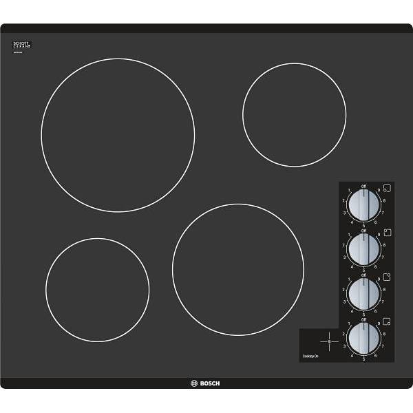 Bosch 500 Series 24 In. Radiant Electric Cooktop In Black With 4 Elements