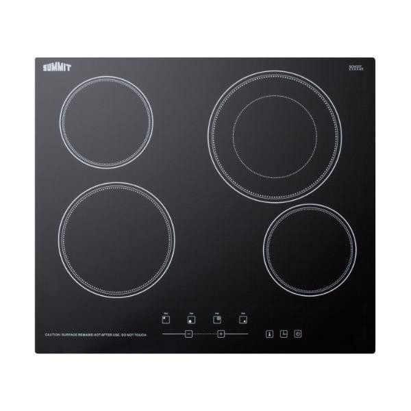 Summit Appliance 230v 4-Burner Glass-Top Cooktop In Black With Digital Controls