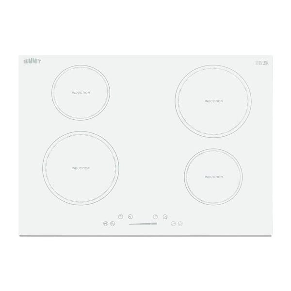 Summit Appliance 30" 4-Zone Built-In Induction Cooktop In White Glass