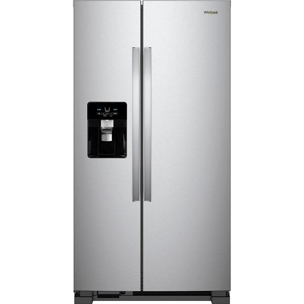 Whirlpool ENERGY STAR 21 cu. ft. 33 In. W Side By Side Refrigerator With Ice Maker, Monochromatic Stainless Steel, ADA