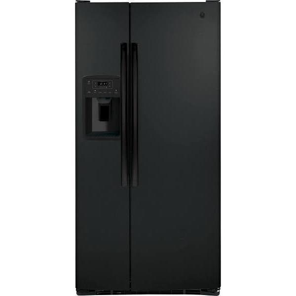 GE 23.0 cu. ft. 33in. Side By Side Refrigerator, Black