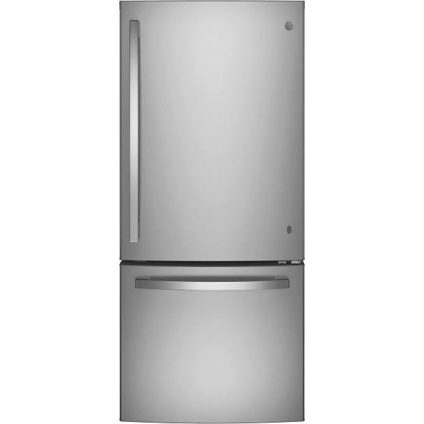 GE ENERGY STAR 20.9 cu. ft. 30in. Bottom Freezer Refrigerator, Stainless Steel