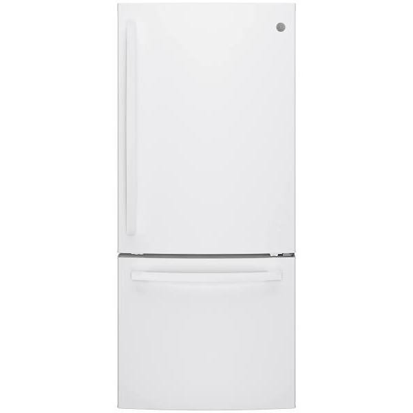 GE ENERGY STAR 21.0 cu. ft. 30in. Bottom Freezer Refrigerator With Ice Maker, White