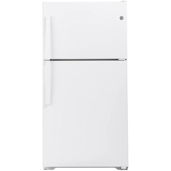 GE ENERGY STAR 21.9 cu. ft. 33in. Top Freezer Refrigerator With Ice Maker, White, ADA