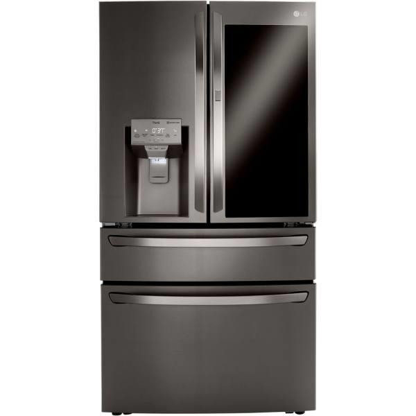 LG ENERGY STAR 23 Cu. Ft. 4-Door French Door Refrigerator With Ice Maker, Black Stainless Steel, ADA
