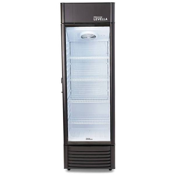 Premium Levella 9 Cu. Ft. Glass Door Display Fridge Black