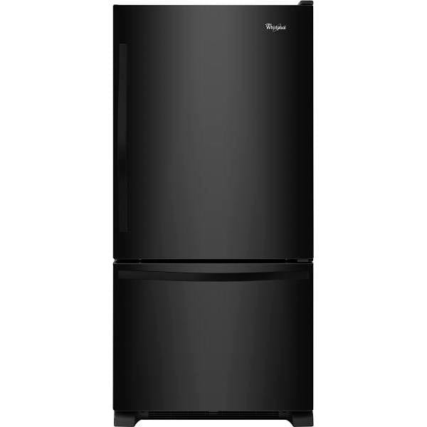 Whirlpool ENERGY STAR 18.7 cu. ft. 30 In. W Bottom Freezer Refrigerator With Ice Maker, Black