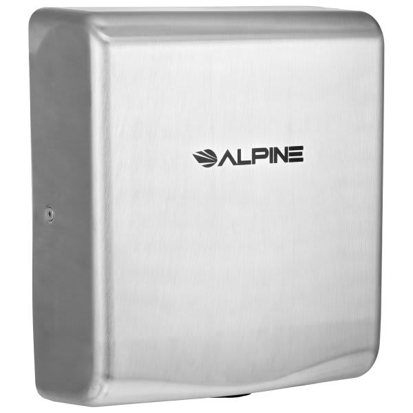 Alpine Industries Willow Brushed Stainless Steel 120v Hand Dryer With Wall Guard