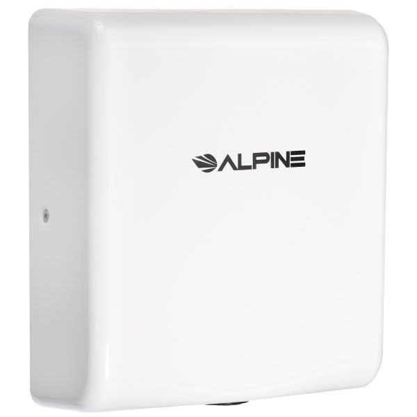 Alpine Industries Willow White High-Speed 120v Hand Dryer With Wall Guard