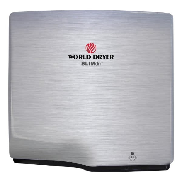 World Dryer Slimdri Hand Dryer, Stainless Steel, Brushed