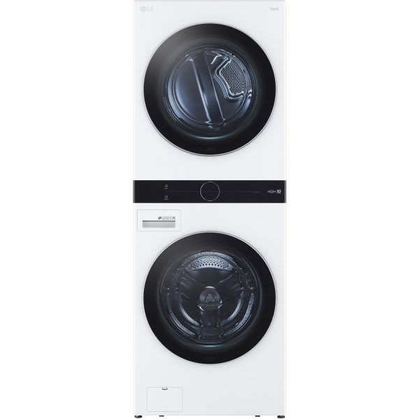 Lg Single Unit Electric Washtower With Center Control, White