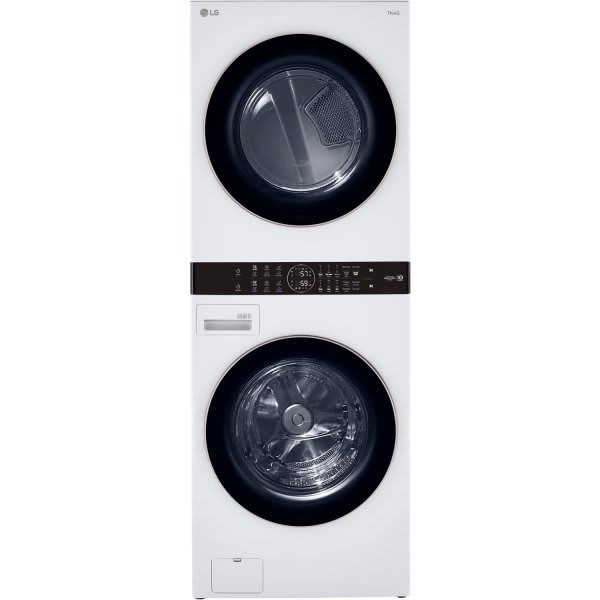 Lg Single Unit Front Load Washtower With Center Control Gas Dryer Wkg101hwa