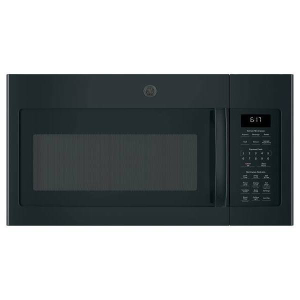 GE 1.7 cu. ft. Over The Range Convertible Top Vent Microwave, Sensor Cooking, Black