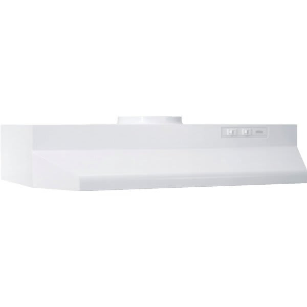 Broan 30" Range Hood 7" Round Vent, White Range Hood W/Ez1 Installation Brackets