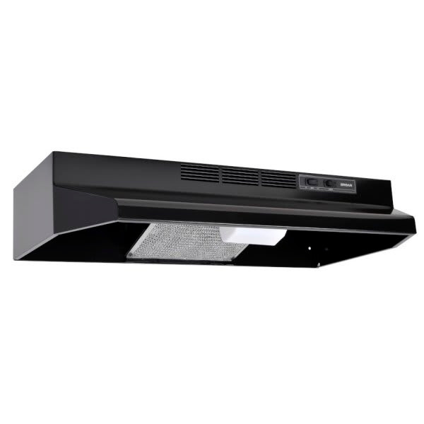 Broan-Nutone 24-Inch Convertible Range Hood Black 230 Max Blower CFM