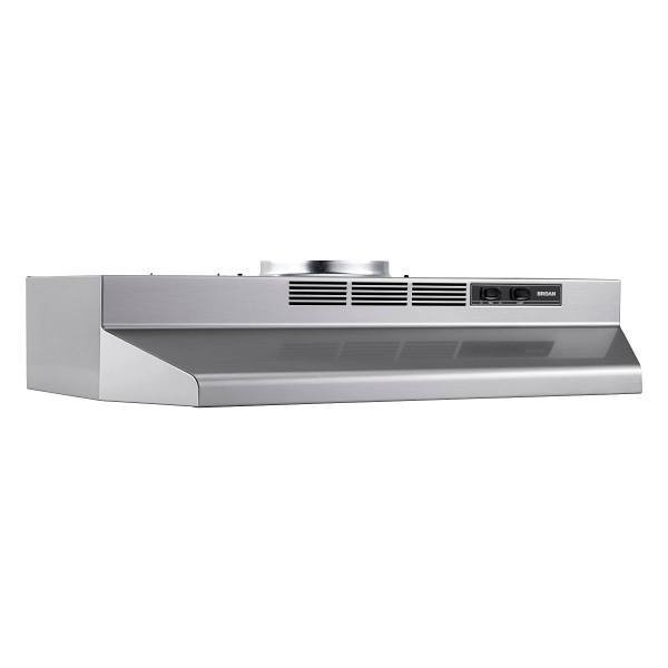 Broan-Nutone Convertible 30" Under-Cabinet Range Hood, Stainless Finish With Printguard