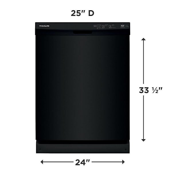 Frigidaire ENERGY STAR Built-In Dishwasher, 54 Dba, Black, Top Control, 4 Wash Cycles, 24"