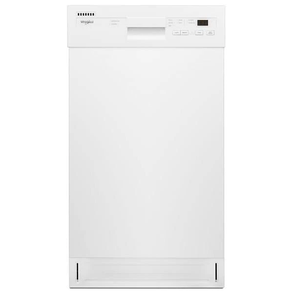 Whirlpool ENERGY STAR 18 In. Front Control Dishwasher With Stainless Steel Interior, White, ADA