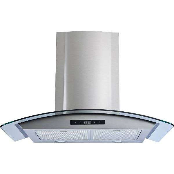 Winflo 30 In. 475 CFM Stainless Steel/Glass Wall Mount Range Hood W/ Mesh Filters And Touch Sensor Control