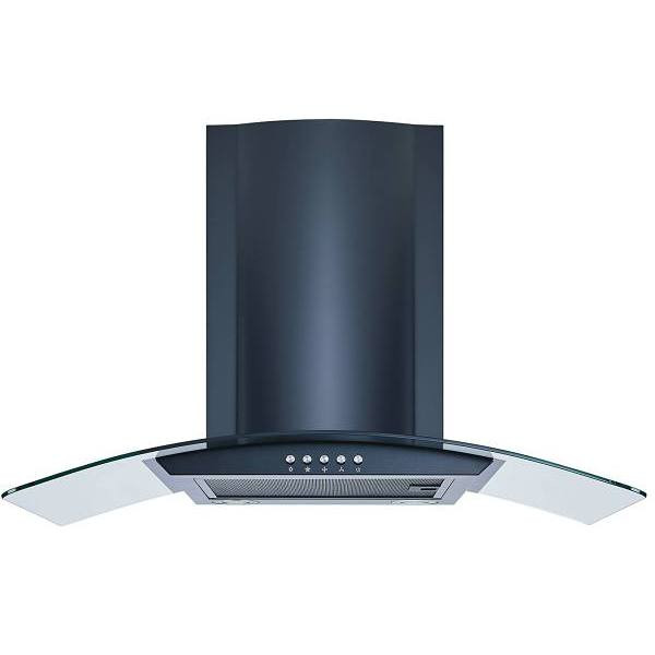 Winflo 30 In. Black Wall Mount Range Hood W/ Mesh Filters/Charcoal Filters And Push Button Control