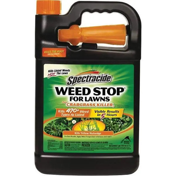 Spectracide Weed Stop For Lawns Plus Crabgrass Killer, 1 Gallon, Ready-To-Use Formula Kills More Than 470 Types Of Weeds