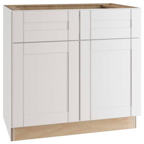 Mill's Pride Richmond Shaker Rta Kitchen Cabinet, Verona White, 36"X34.5"X24" B36-RVW
