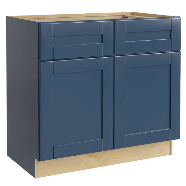 Mill's Pride Richmond Shaker Rta Kitchen Cabinet, Valencia Blue, 36"X34.5"X24" B36-RVB