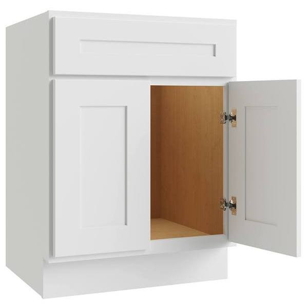 CNC CABINETRY Luxor Vanity Base Cabinet, Ada, 5-Pc, 24"W X 32.5"H, White L10-V24-HA-5P