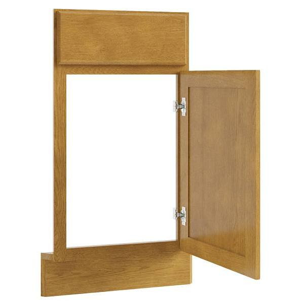 CNC CABINETRY Luxor 36" Diagonal Corner Sink Floor, Shaker Misty Grey L03-CSFFL36