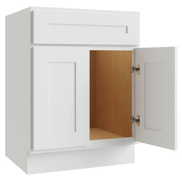 CNC CABINETRY Luxor Vanity Base Cabinet, ADA Height, 5-Pc, 30"W X 32.5"H, White L10-V30-HA-5P