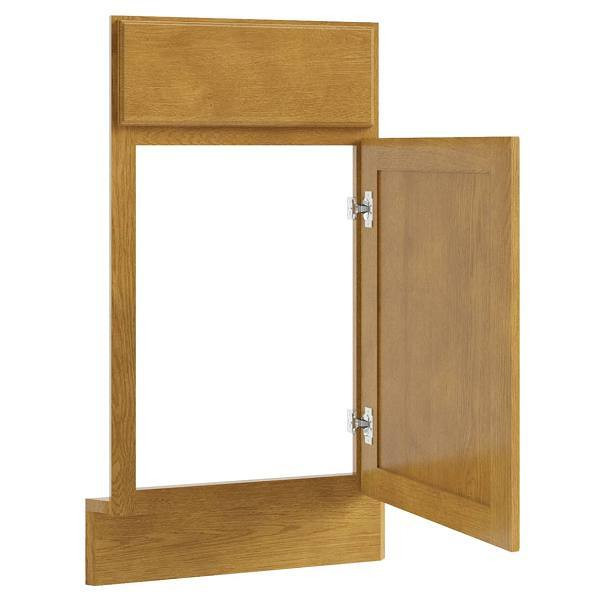 CNC CABINETRY Luxor 36" Diag Corner Sink Front, Left Hinge, Shaker Misty Grey L03-CSF36L