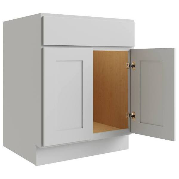 CNC CABINETRY Luxor 27" 2-Door Sink Base Cabinet, Shaker Misty Grey L03-SB27