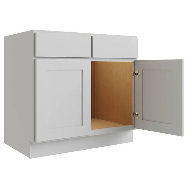 CNC CABINETRY Luxor 30" 2-Door Sink Base Cabinet, Shaker Misty Grey L03-SB30
