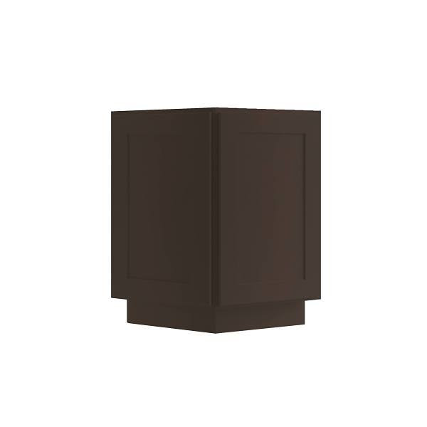 CNC CABINETRY Luxor 1-Door Base End Cabinet, Ada, Right, 9", Shaker Espresso L11-BEC24