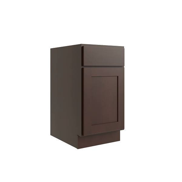 CNC CABINETRY Luxor 18" Base Cabinet, Ada Height, Right Hinge, Shaker Espresso L11-B18R-HA