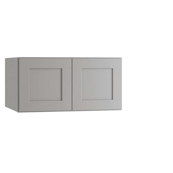 Express Shaker Veiled Gray Plywood Assembled 36 In. X 15 In. X 24 In Wall Kitchen Cabinet With Soft Close W362415-XVG