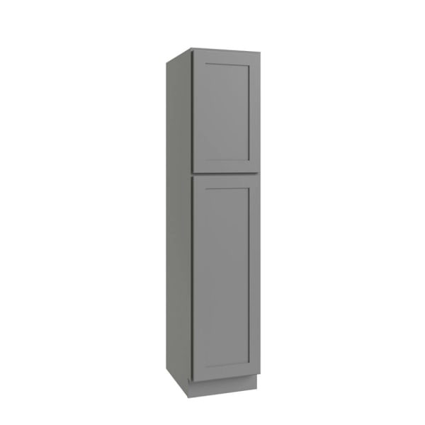 CNC CABINETRY Luxor Utility Cabinet, Left Hinge, 18"W X 84"H, Shaker Misty Grey L03-UC1824X84L