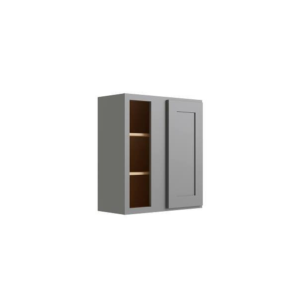 CNC CABINETRY Luxor Blind Wall Cabinet, 27"W X 30"H X 12"D, Shaker Misty Grey L03-BLW27/3030