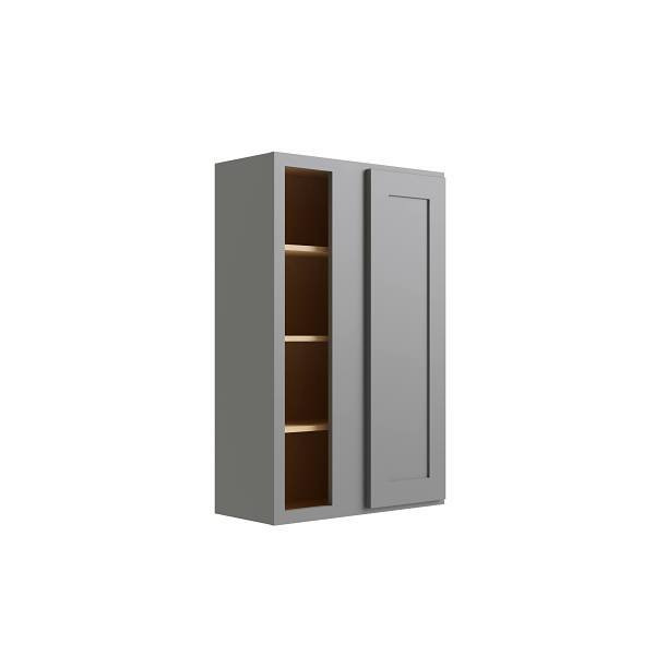 CNC CABINETRY Luxor Blind Wall Cabinet, 27"W X 42"H X 12"D, Shaker Misty Grey L03-BLW27/3042