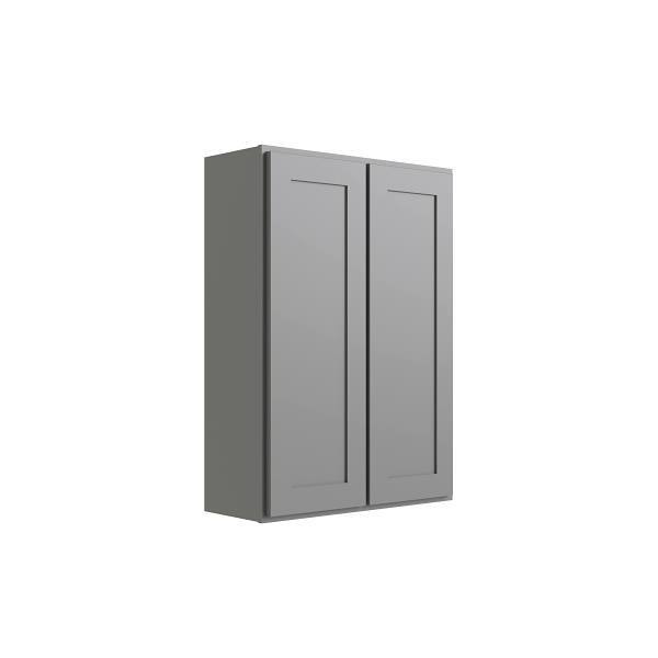 CNC CABINETRY Luxor 2-Door Wall Cabinet, 42"W X 42"H X 12"D, Shaker Misty Grey L03-4242