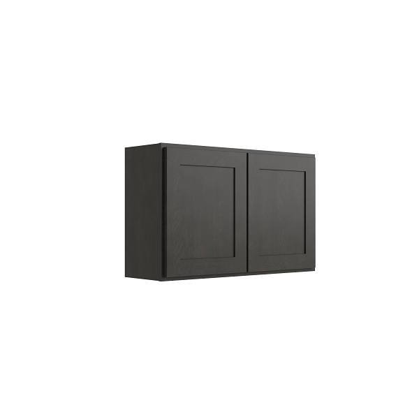 CNC CABINETRY Luxor 2-Door Wall Cabinet, 39"W X 24"H X 12"D, Shaker Smoky Grey L02-3924