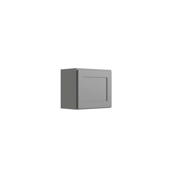 CNC CABINETRY Luxor 1-Door Wall Cabinet, 21"W X 18"H X 12"D, Shaker Misty Grey L03-2118