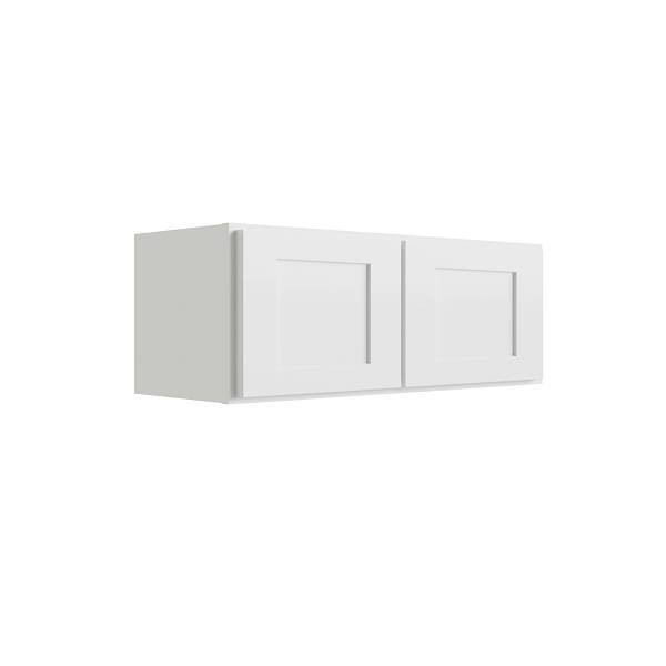 CNC CABINETRY Luxor 2-Door Wall Cabinet, 36"W X 12"H X 24"D, Shaker White L10-3612X24