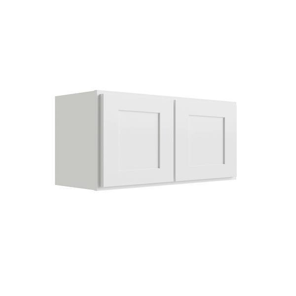 CNC CABINETRY Luxor 2-Door Wall Cabinet, 39"W X 24"H X 24"D, Shaker White L10-3924x24