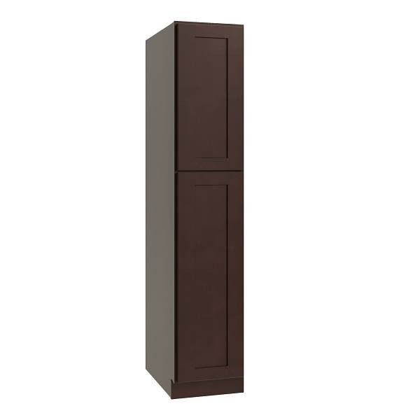 CNC CABINETRY Luxor Utility Cabinet, Left Hinge, 18"W X 90"H, Shaker Espresso L11-UC1824X90L