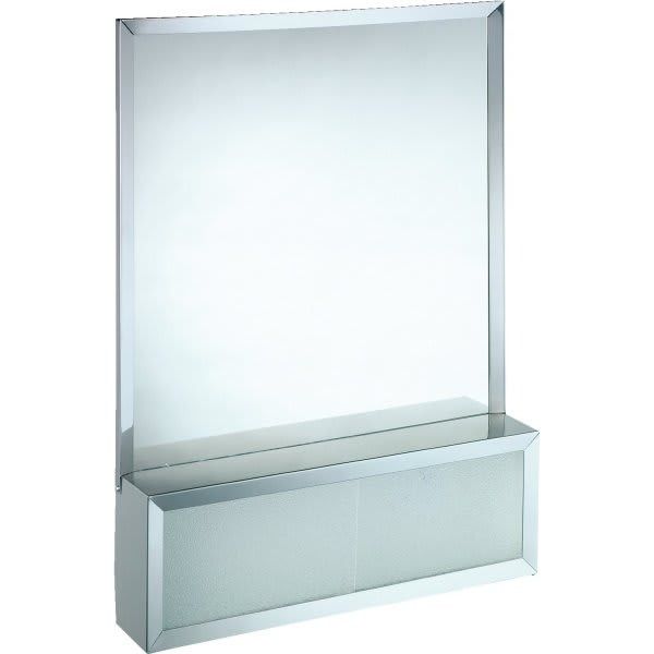 Seasons 30w X 32"H Polished Stainless Steel  Cosmetic Box With Attached Mirror