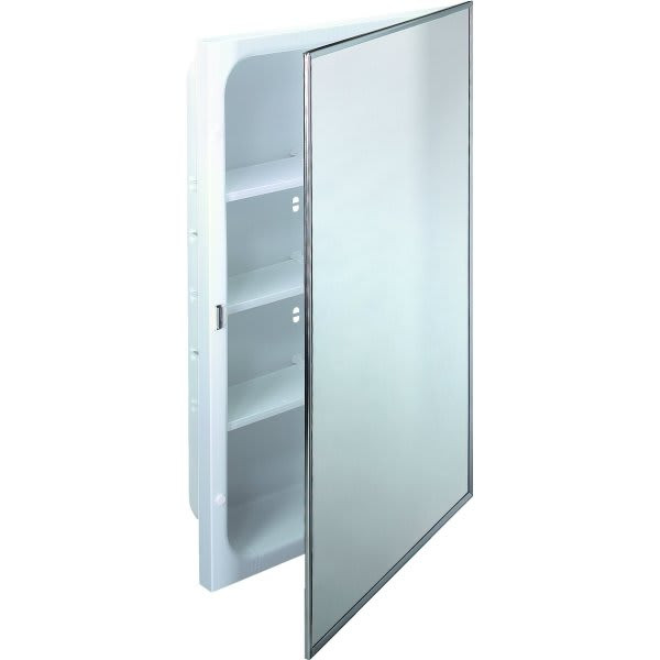 Seasons 16w X 26"H Recessed Steel Body Mirrored Medicine Cabinet With Plastic Shelves