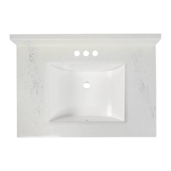 Modular Vanity Tops 37 X 22 Artic Stone Cultured Marble Vanity Top And Bowl