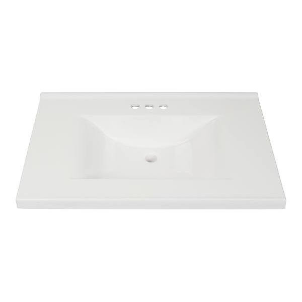 Modular Vanity Tops 31x22" Solid White Marble Bathroom Vanity Sink Top And Bowl